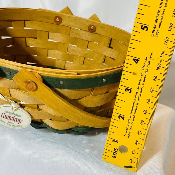 Longaberger 2004 Gumdrop Tree Tie Trimming Basket With Handles 7 inch Vintage - Picture 8 of 9